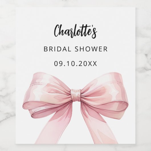 Rosa weißes Brautparty Weinetikett (Einzelnes Label)