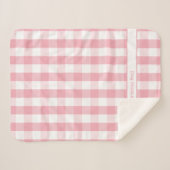 Rosa Weißes Buffalo Karo Decke mit Namen Sherpadecke (Vorderseite (Horizontal))
