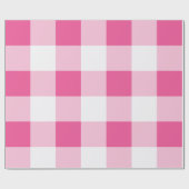 Rosa Weißes Buffalo Karo Geburtstag Geschenkpapier (Flach)