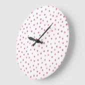 Rosa weißes Confetti-Punkt-Muster Große Wanduhr (Winkel)