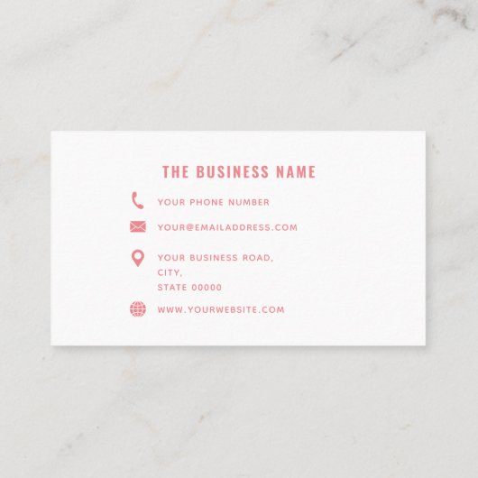 Rosa Weißes Einfaches Business Center Rabattkarte (Rückseite)