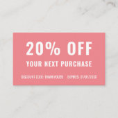 Rosa Weißes Einfaches Business Center Rabattkarte (Vorderseite)