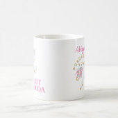 Rosa Weißes Einhorn Hot Cocoa Kaffeetasse (Mittel)