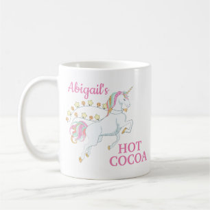 Rosa Weißes Einhorn Hot Cocoa Kaffeetasse