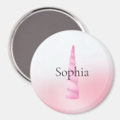 Rosa Weißes Einhorn Magnet (Vorderseite/Rückseite)