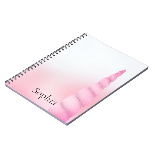 Rosa Weißes Einhorn Notizblock (Linke Seite)