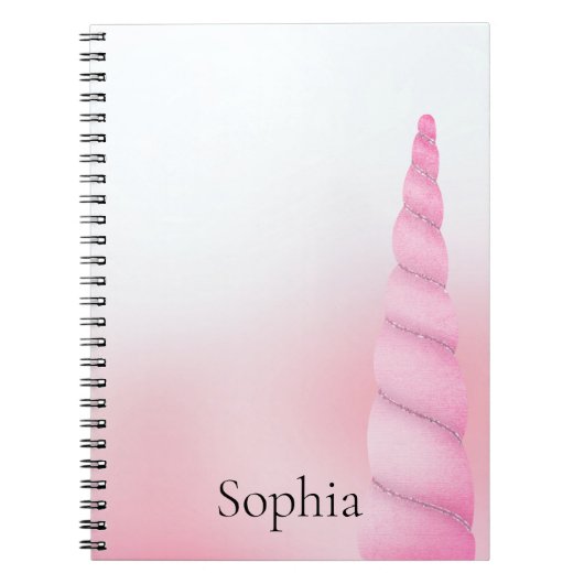 Rosa Weißes Einhorn Notizblock (Vorderseite)