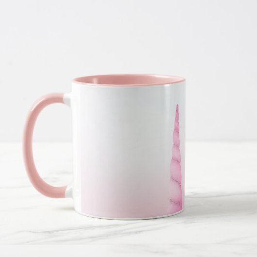 Rosa Weißes Einhorn Personalisiert Tasse (Links)