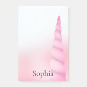 Rosa Weißes Einhorn Post-it Klebezettel (Vorderseite)