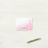 Rosa Weißes Einhorn Post-it Klebezettel (Auf Schreibtisch)