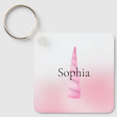 Rosa Weißes Einhorn Schlüsselanhänger (Vorderseite)