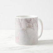 Rosa weißes elegantes Marmorierungmuster abstrakt Kaffeetasse (VorderseiteRechts)