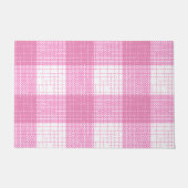 Rosa-weißes, fett kariertes Karo-Design Fußmatte (Vorderseite)