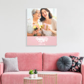 Rosa weißes Foto Collage Geschenk Glücklichen Mutt Leinwanddruck (Insitu (Wohnzimmer))