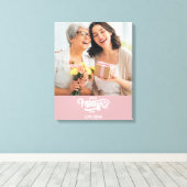 Rosa weißes Foto Collage Geschenk Glücklichen Mutt Leinwanddruck (Insitu (Holzboden))