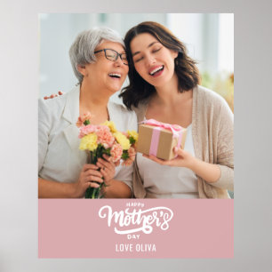 Rosa weißes Foto Collage Geschenk Glücklichen Mutt Poster