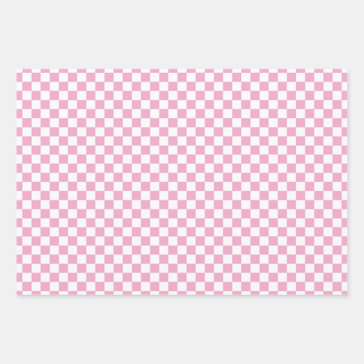 Rosa, weißes, gekreuztes Muster Geschenkpapier Set (Vorderseite 2)