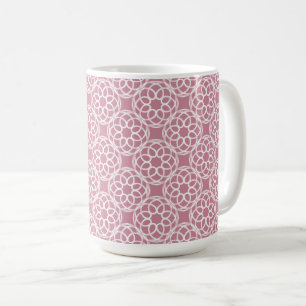 Rosa weißes geometrisches nahtloses Muster Kaffeetasse