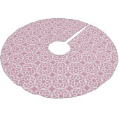 Rosa weißes geometrisches nahtloses Muster Polyester Weihnachtsbaumdecke (Schrägansicht)