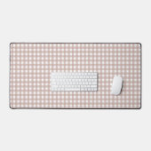Rosa-weißes Gingham-Muster Schreibtischunterlage (Tastatur & Maus)