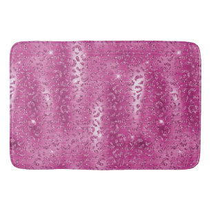 Rosa, weißes, glänzendes Leopard Badematte