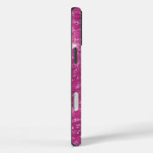 Rosa, weißes, glänzendes Leopard Case-Mate iPhone Hülle (Rückseite / Rechts)