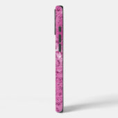 Rosa, weißes, glänzendes Leopard Case-Mate iPhone Hülle (Rückseite / Links)