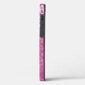 Rosa, weißes, glänzendes Leopard Case-Mate iPhone Hülle (Rückseite / Links)