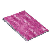 Rosa, weißes, glänzendes Leopard Notizblock (Rechte Seite)