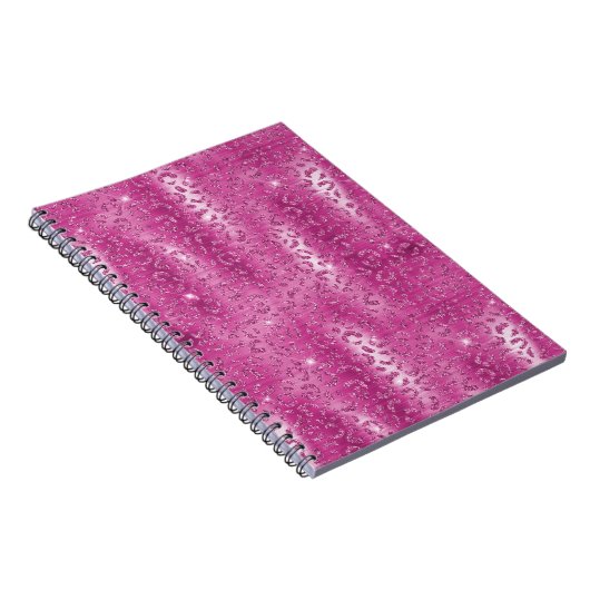 Rosa, weißes, glänzendes Leopard Notizblock (Rechte Seite)