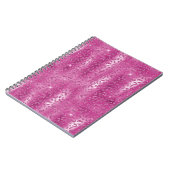 Rosa, weißes, glänzendes Leopard Notizblock (Linke Seite)