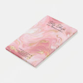 Rosa, weißes Gold marmoriert Post-it Klebezettel (angewinkelt)