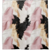 Rosa Weißes Gold Schwarzes Weidetier Duschvorhang (Vorderseite)