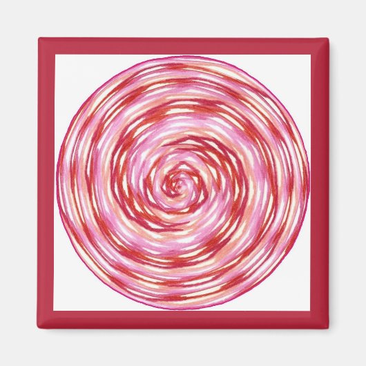 Rosa Weißes Heilrad Magnet (Vorne)