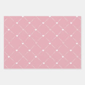 Rosa Weißes Herz Geschenkpapier Set (Vorderseite 3)