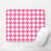 Rosa-weißes Houndstooth-Karomuster-Design Mousepad (Mit Mouse)