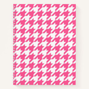 Rosa-weißes Houndstooth-Karomuster-Design  Notizblock