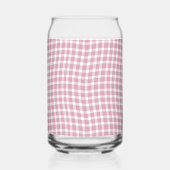 Rosa weißes Karo Gingham nahtloses Muster Dosenglas (Rechts)