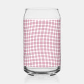 Rosa weißes Karo Gingham nahtloses Muster Dosenglas (Links)