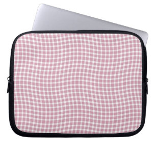 Rosa-weißes Karo-Karo-Nahtloses Muster Laptopschutzhülle