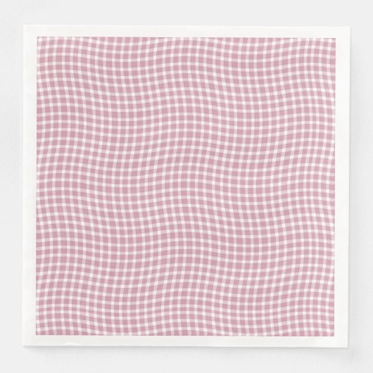 Rosa weißes Karo-Karo-Nahtloses Muster Serviette (Vorderseite)
