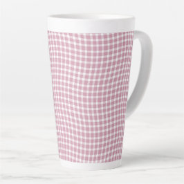 Rosa weißes Karo-Karohen Seamless-Muster Milchtasse