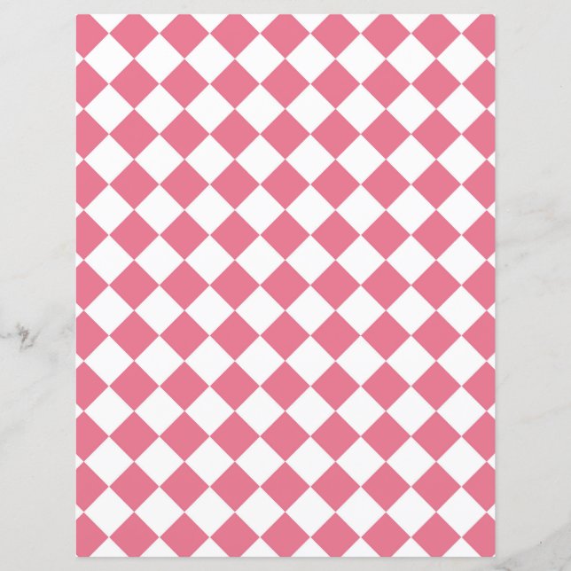 Rosa Weißes Karton-Schachbrett-Flachpapier (Vorderseite)