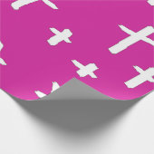rosa weißes Kreuz Geschenkpapier (Ecke)