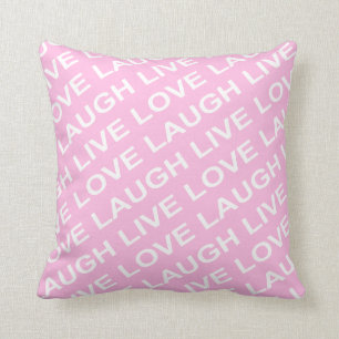 Rosa weißes Liebe-Text-Kissen Kissen