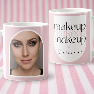 Rosa Weißes Makeup-Artist Süßes Foto Kaffeetasse