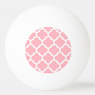 Rosa weißes marokkanisches Quatrefolienmuster #5 Tischtennisball