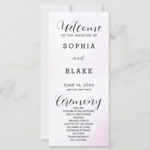 Rosa-weißes modernes Hochzeitsprogramm
