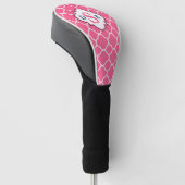 Rosa, weißes Quatrefolienmonogramm Golf Headcover (angewinkelt)