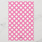 Rosa-weißes Schachbrett-Diamantmuster Briefpapier (Rückseite)